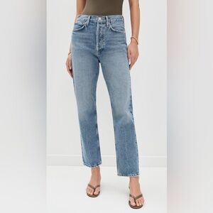 Agolde Women's Classic Blue Straight Leg Jeans